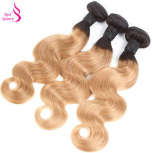 Real Beauty Blonde Brazilian Body Wave 3 Bundles Ombre Human Hair Weave Bundles Two Tone 1B 27 Hair Extensions Remy Hair 2024 - buy cheap
