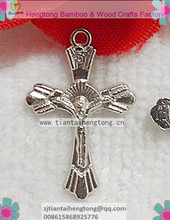 Frete grátis 100 unidades/pacote barato um buraco liga rosário pulseira cruz itália cruz, cruz religiosa, crucifixo, mini cruz 2024 - compre barato