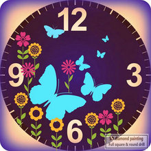 5d diy diamond painting wall clock butterfly icon diamond embroidery rhinestone mosaic decoration 40x40cm 2024 - buy cheap