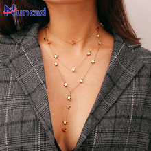 2018 Trendy Jewelry Wholesale Multi-layer Stars Sexy Ladies Necklace Fashion Business Accessories Pendant Tassel Chain Necklace 2024 - buy cheap