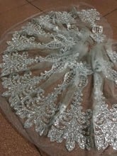 Блестящая кружевная ткань, склеенная на 10 лет, sat-91610, блестящий сетчатый материал для вечернего платья 2024 - купить недорого