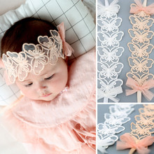 Boutique 10 pçs moda bonito laço borboleta ajustável headbands sólido animal bowknot macio hairbands princesa recém-nascido 2024 - compre barato