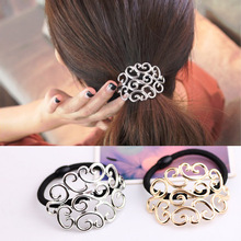 Women's Fashion Retro Metal Special Pattern Gold And Silver Two-color Hair Rope Tie Hair Band Personality Wedding Headdress 2024 - buy cheap