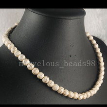 Бесплатная доставка красивые ювелирные изделия Белый Howlite Круглый женский кулон ожерелье 1 шт. G5077 2024 - купить недорого