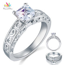 Peacock Star Solid 925 Sterling Silver Wedding Promise Engagement Solitaire Ring Vintage Style Jewelry CFR8076 2024 - buy cheap