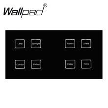 Hot Sales Waterproof 8 gangs 2 way Crystal Black LED Smart touch light switch 172*86mm touch wall switch Free Shipping 2024 - buy cheap