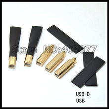 One Set Copper Gold Plated USB A+USB B Type A-B Plug For DIY USB Cable hifi USB connector 2024 - buy cheap