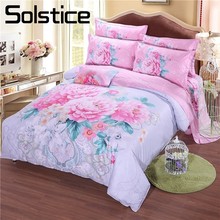 Solstice Home Textile Luxurious Elegant Classic Fashion Printed Flower Cotton 4PCS Bedding Sets Duvet Cover Pillowcase Bed Sheet 2024 - buy cheap