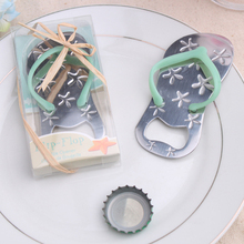 wedding baby shower party favor gift and giveaways for guests--Flip flop wine bottle opener with starfish design 80pcs/lot 2024 - buy cheap