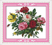 Kit de punto de cruz Rosa hermosa, bordado de flores 18ct 14ct 11ct, bordado de costura artesanal, costura hecha a mano 2024 - compra barato