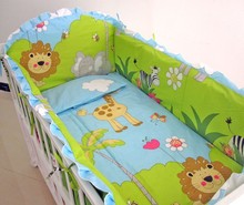 Promoção! Jogo de cama para bebê, 6 peças, berço, conjunto de roupa de cama (amortecedor + lençol + capa de travesseiro) 2024 - compre barato