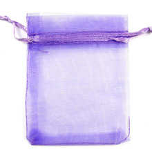 Bolsas de Organza púrpuras para decoración de fiestas, embalaje dibujable de joyería, embalaje de dulces, 100 Uds. 2024 - compra barato