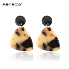AENSOA Leopard Print Geometric Acrylic Pattern Earrings for Women Tortoise Resin Statement Drop Earrings Female Jewelry brincos 2024 - buy cheap
