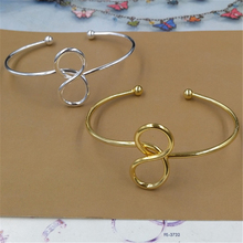 5Pcs 2 Colors Plated Line Twist 8 Shape DIY Metal Bangle Bracelet 2024 - buy cheap