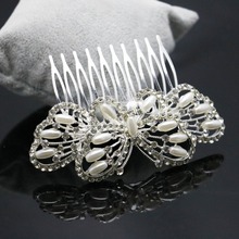 New Trendy Hairwear Pearl Nserted Comb Wedding Manual Headdress Lady's High-grade Hair Combs The Butterfly Hairpin Of Bride 2024 - buy cheap