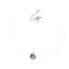 Chocker colar transparente feminino, corrente invisível de cristal, pingente na linha, jóias de pescoço, imperdível, linha de pesca, 2019 2024 - compre barato