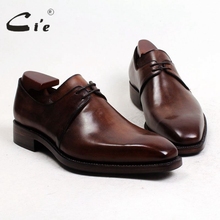Туфли мужские из телячьей кожи, классические, светло-коричневые, с патиной, D141 2024 - купить недорого