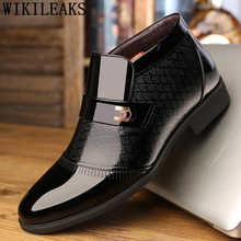 Ankle Boots Men Winter Shoes Formal Dress Patent Leather Boots Men Office Shoes Brand Business Shoes Mens Dress Boots Ayakkabi 2024 - buy cheap