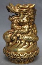 Elaborate Chinese fengshui brass zodiac animal dragon lucky statue incense burner 2024 - buy cheap