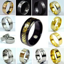 Мужское кольцо из нержавеющей стали, черное кольцо из титановой стали, высококачественные украшения для женщин и женщин 2024 - купить недорого