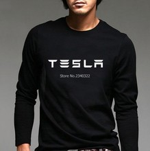 Мужская футболка с длинным рукавом и электрическим автомобилем Tesla, хлопковая футболка с длинными рукавами на осень и весну для любителей автомобилей 2024 - купить недорого
