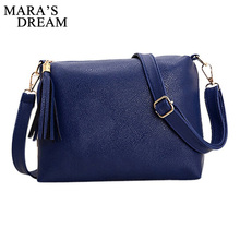 Mara's Dream 2021 Bags Handbags Women Famous Brands Solid Tassel Solid Color Zipper Bag 30*21 cm PU Leather Shoulder Bag Women 2024 - buy cheap