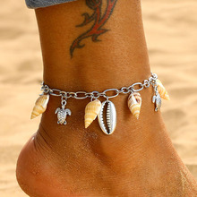 FAMSHIN Vintage Shell Pendant Anklets for Women Bohemia Conch Turtle Charms Rope Chain Beach Foot Bracelet Summer Anklet Jewelry 2024 - buy cheap