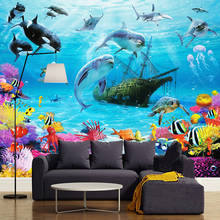 3D Cartoon Underwater World Mural Wallpaper Personalized Customization Kid's Room Eco-friendly Moisture-Proof Photo Wall Papers 2024 - buy cheap