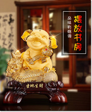 HOME Company Shop Business hall lobby Efficacious thriving business Money drawing GOOK LUCK Fortune RUYI Golden Pig statue 2024 - buy cheap