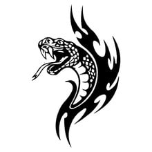 11.2*17.8CM Tribal Viper Snake Head Car Styling Decal Flame Creative Car Sticker Accessories Black/Silver C9-1923 2024 - buy cheap