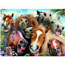 Pintura por números diy dropshipping 40x50x65cm cavalo festa animal lona decoração do casamento arte imagem presente 2024 - compre barato