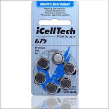 Free Shipping 30pcs iCellTech High Performance Hearing Aid Batteries Zinc Air battery 675/A675/PR44 Battery for BTE Hearing aids 2024 - buy cheap