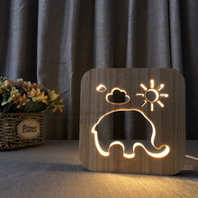 INS слон 3D LED дерево ночник 3D слон Luminaria детская лампа подарки для детей день рождения Вечеринка chambre bebe украшение лампы 2024 - купить недорого