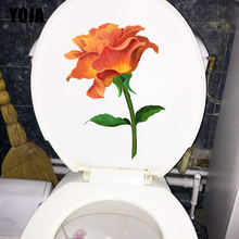 YOJA 18X23.1CM Orange Rose Branch Home Decor Living Room Wall Decal Classic Toilet Sticker T1-1939 2024 - buy cheap