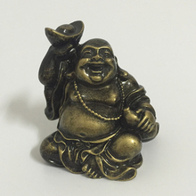 Bronze Color Laughing Buddha Statue Chinese Wealthy Sculpture Figurines Handicrafts For Home Garden Decoration Buddha Statues 2024 - buy cheap