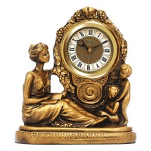 Reloj artesanal de diosa de estilo europeo, reloj creativo silencioso para sala de estar, escritorio, archaize, adornos navideños para el hogar 2024 - compra barato