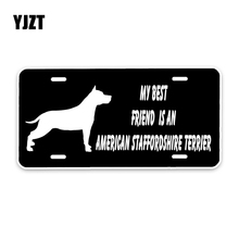 YJZT 15*7,3 см мой лучший друг-это американская собака стаффордшира терьера, автомобильная наклейка на весь корпус автомобиля из ПВХ 2024 - купить недорого