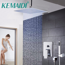 KEMAIDI Bathroom LED Ceiling Wall Mount Rainfall 8 10 12 16 Inch Shower Head Set With Control Valve Hand Sprayer Chrome Polished 2024 - buy cheap