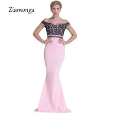 Ziamonga-vestido largo negro de encaje para mujer, vestido Sexy con cuello redondo sin tirantes, longitud hasta el suelo, de fiesta, de talla grande 2024 - compra barato