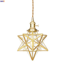 IWHD American Country LED Pendant Lamp Dinning Living Room Light Nordic Style Star Copper Glass Pendant Lights Fixtures Hanglamp 2024 - buy cheap