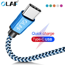 OLAF-Cable USB tipo C de carga rápida, Cable de datos de 1M, 2M y 3M, cargador USB-C para Samsung S8, S9, S10, Xiaomi, Huawei P30 Pro 2024 - compra barato