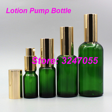 5ml10ml15ml20ml30ml50ml100ml Glass Cosmetic Foundation Green Bottle, Portable Lotion Pump Container, Makeup Emulsion Refillable 2024 - buy cheap