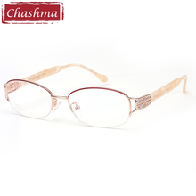Chashma Fashion Pure Titanium Frame Lentes Opticos Gafas Top Quality Designer Frames Light Eyeglasses Rhinestone Glasses Women 2024 - buy cheap