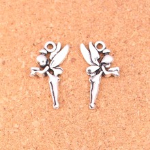 100Pcs Antique Silver Plated angel fairy tinkerbell Charms Diy Handmade Jewelry Findings Accessories 25*15mm 2024 - buy cheap