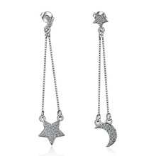 XIYANIKE Trendy Hot Sale Zircon Star Moon Is Asymmetrical Earrings Sterling-silver-jewelry Aretes De Joyeria De Moda VES6640 2024 - buy cheap