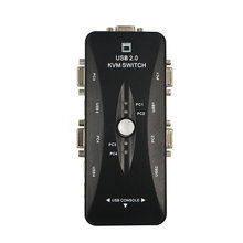 New KVM Portable USB 4 Portas VGA Selector de Impressão Auto Switch Moniter Box USB 2.0 Kvm VGA Splitter V322 2024 - compre barato