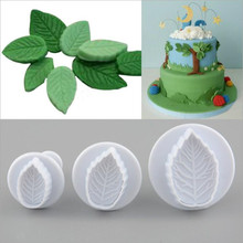3Pcs/Set Cake Rose Leaf Plunger Fondant Decorating Sugar Craft Mold Cutter Cake Decorating Pastry Cookie Cake Tools 2024 - buy cheap