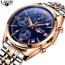 LIGE Watch Men Fashion Sport Quartz Clock Mens Watches Top Brand Luxury Full Steel Business Waterproof Watch Relogio Masculino 2024 - buy cheap