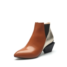 ENMAYER 2019 Plus Size 34-43 Black Pointed Toe Women Shoes Women Fashion High Heels Add Plush Autumn Winter Ankle Boots CR338 2024 - buy cheap