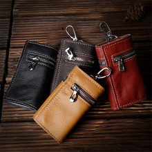 New Key Case Men's Women's Leather Waist Casual Bag Top Layer Leather Zipper Wallet Multi-function Car Key Bag 2024 - buy cheap